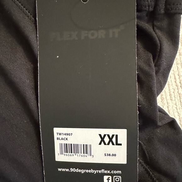 90 Degree Reflex Women’s Black Cropped Top Workout Tank Top XXL NWT - Picture 7 of 7